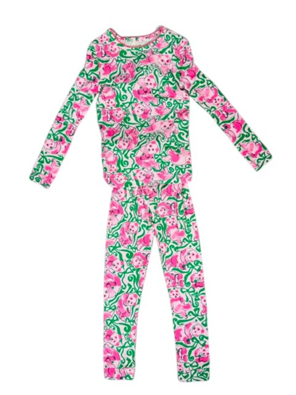 NWT Lilly Pulitzer Girls Sammy Pajama Set Pink Quartz Panda N Bows Sz 6